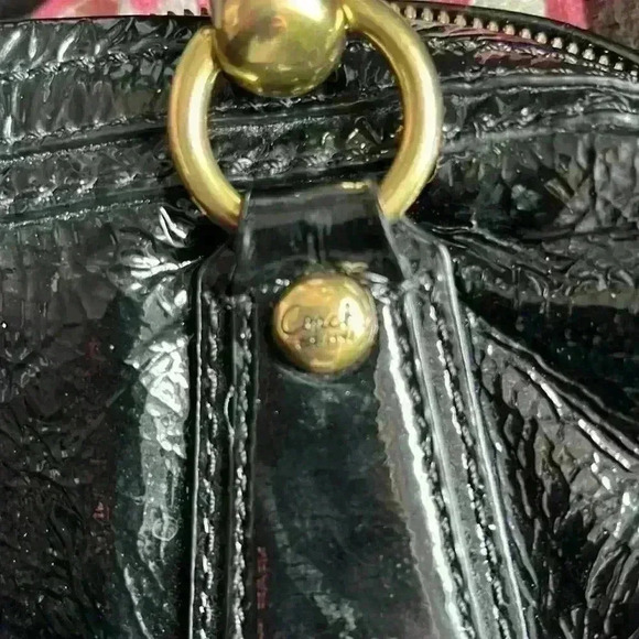 Coach vintage black patent leather purse with removable chain! - Picture 7 of 8
